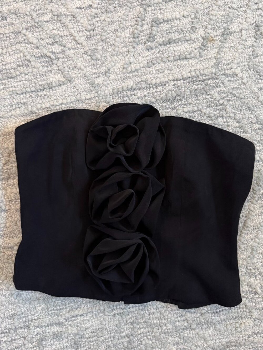 Endless Rose Black 3D Rosette Strapless Corset Top Size M